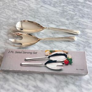 Vintage Silver Plated Salad Serving Set Wm. A. Rogers